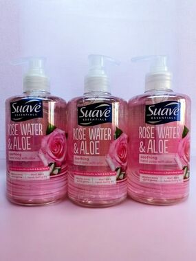 Suave Rose Water & Aloe Soothing Hand Soap - 13.5 Lot Of 3